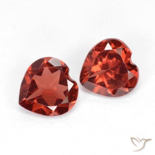 Pedras preciosas de Granada Piropo groselha vermelha natural de 1.09 ct, Coração, VVS-VS