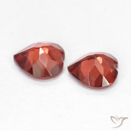 Pedras preciosas de Granada Piropo groselha vermelha natural de 1.09 ct, Coração, VVS-VS