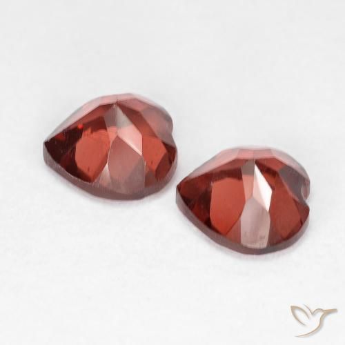 Pedras preciosas de Granada Piropo vermelho médio natural de 1.31 ct, Coração, VVS-VS