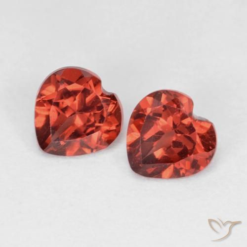 Pedras preciosas de Granada Piropo groselha vermelha natural de 1.16 ct, Coração, VVS-VS