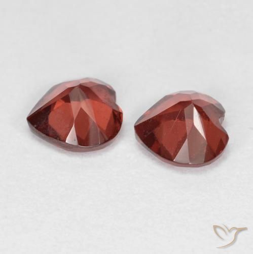 Pedras preciosas de Granada Piropo groselha vermelha natural de 1.16 ct, Coração, VVS-VS