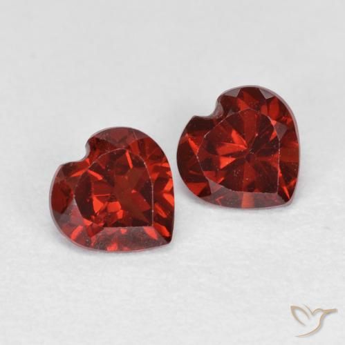 Pedras preciosas de Granada Piropo Sangria Tinto natural de 1.18 ct, Coração, VVS-VS