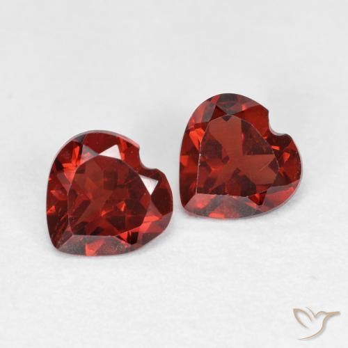 Pedras preciosas de Granada Piropo Sangria Tinto natural de 0.99 ct, Coração, VVS-VS