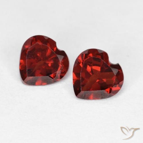 0.95ctw Natural vermelho médio Granada Piropo, Coração, VVS-VS