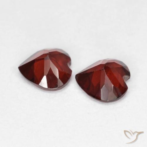 Pedras preciosas de Granada Piropo vermelho médio natural de 0.95 ct, Coração, VVS-VS