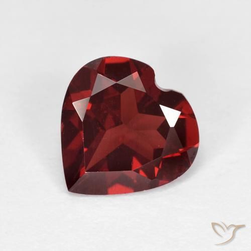 Granada Piropo vermelho médio Natural 1.70ct, Coração, VVS