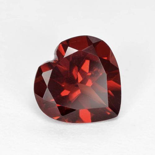 Granada piropo vermelho natural 1,90ct, formato de coração, VVS-VS