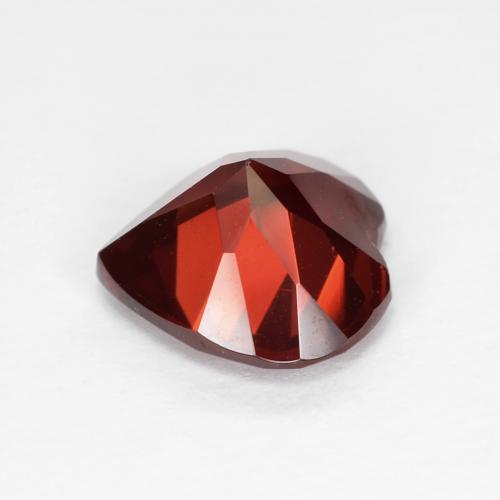 Granada piropo vermelho natural 1,90ct, formato de coração, VVS-VS