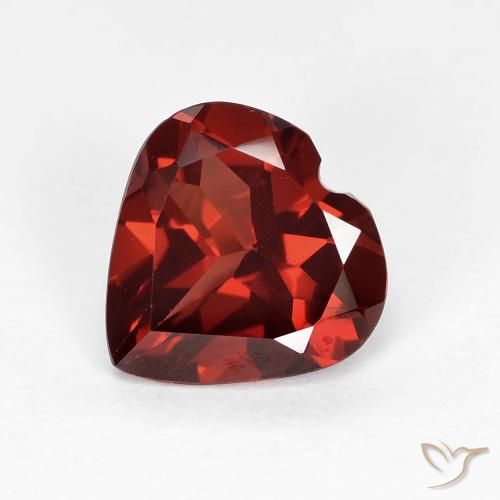 Granada Piropo Vermelho escuro Natural 1.78ct, Coração, VVS-VS