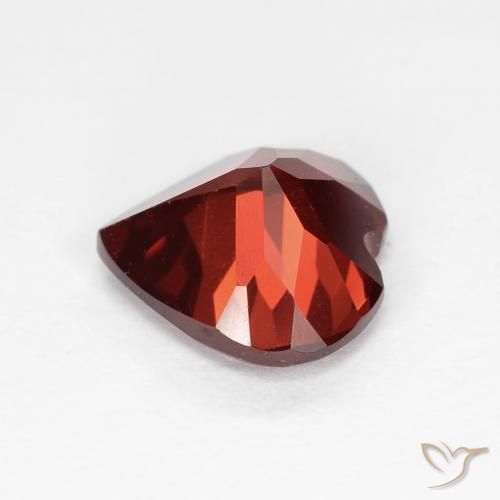 Granada Piropo Vermelho escuro Natural 1.78ct, Coração, VVS-VS