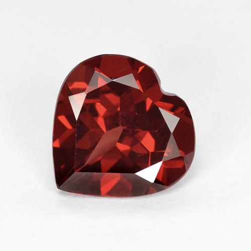 Granada piropo vermelho natural 1,83ct, formato de coração, VVS-VS