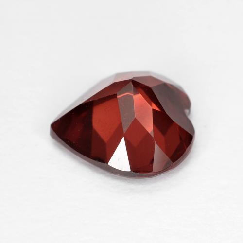 Granada piropo vermelho natural 1,83ct, formato de coração, VVS-VS