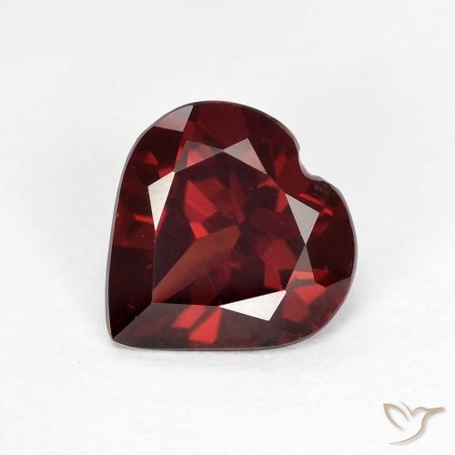 1,72 quilates de granada de piropo lapidação de coração, 7,8 x 7,7 mm de Moçambique, Photo A