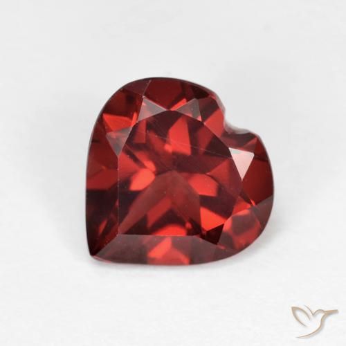 Granada Piropo vermelho médio Natural 1.83ct, Formato de coração, VVS