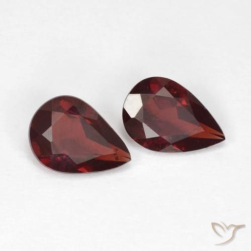 Pedras preciosas de Granada Piropo Vermelho escuro natural de 1.34 ct, Formato de pêra, VS