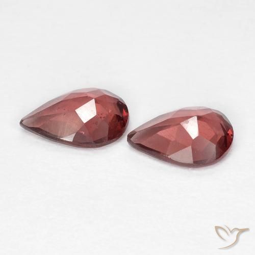 Pedras preciosas de Granada Piropo Vermelho Escarlate Profundo natural de 1.22 ct, Formato de pêra, VS