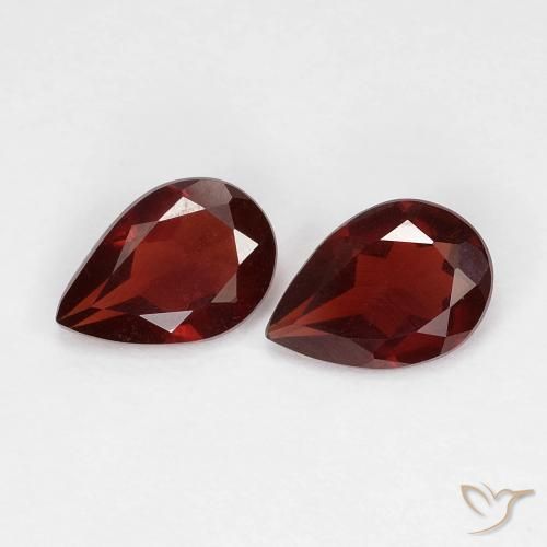 Pedras preciosas de granada piropo vermelho natural de 1,21 ct, formato de pêra, VVS-VS