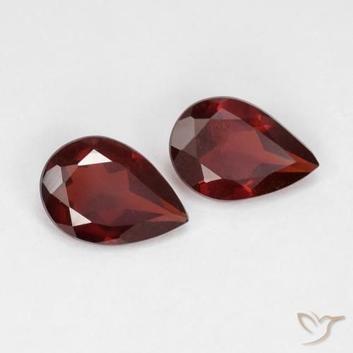 Pedras preciosas de granada piropo vermelho natural de 1,21 ct, formato de pêra, VVS-VS