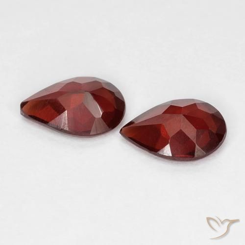 Pedras preciosas de granada piropo vermelho natural de 1,21 ct, formato de pêra, VVS-VS
