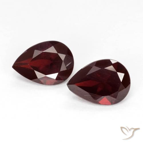 1.85ctw Natural Vermelho escuro Granada Piropo, Formato de pêra, VVS-VS