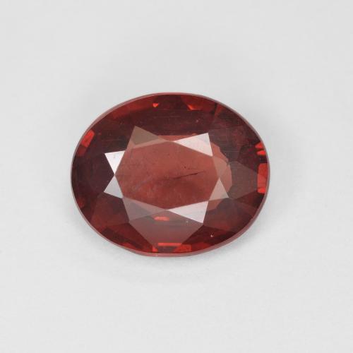 Granada piropo vermelho natural 2,01ct, corte oval, VS-SI