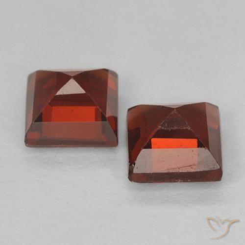 Pedras preciosas de granada piropo vermelho natural de 1,08 ct, quadrado, VS
