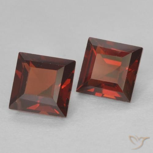 Pedras preciosas de granada piropo vermelho natural de 0,91 ct, quadrado, VVS-VS