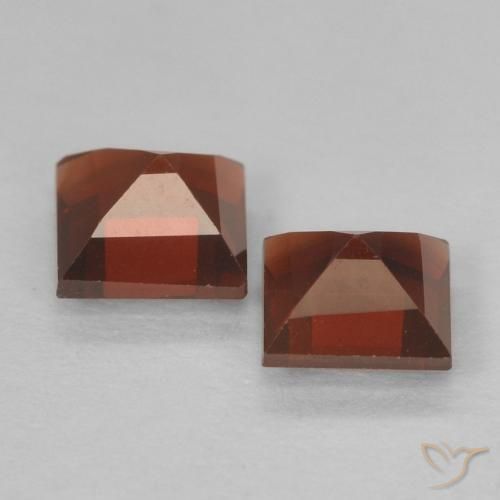 Pedras preciosas de granada piropo vermelho natural de 0,91 ct, quadrado, VVS-VS
