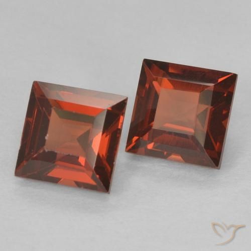 Pedras preciosas de Granada Piropo Vermelho brilhante natural de 1.06 ct, Quadrado, VS