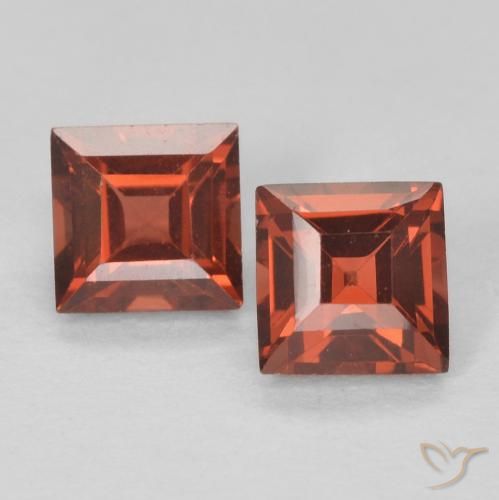 0.90ctw Natural vermelho médio Granada Piropo, Quadrado, VVS-VS