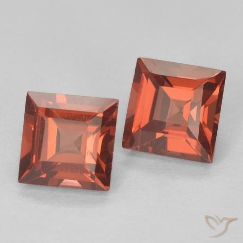 Pedras preciosas de Granada Piropo vermelho médio natural de 0.90 ct, Quadrado, VVS-VS