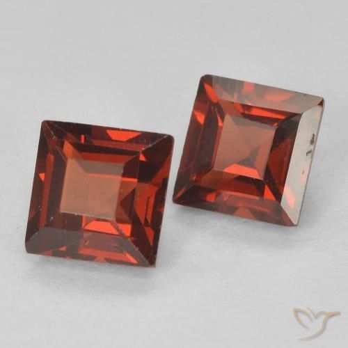 Pedras preciosas de Granada Piropo groselha vermelha natural de 0.96 ct, Quadrado, VVS-VS