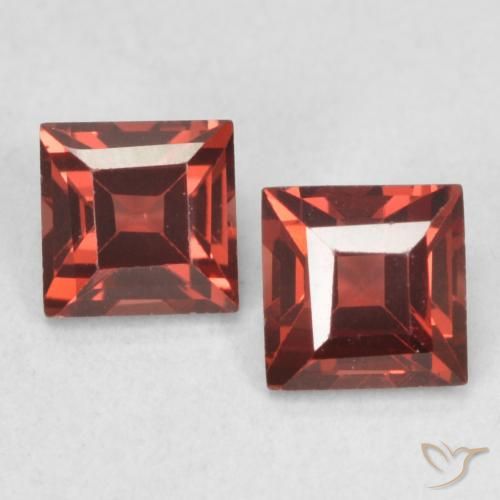 0.94ctw Natural vermelho médio Granada Piropo, Quadrado, VVS-VS