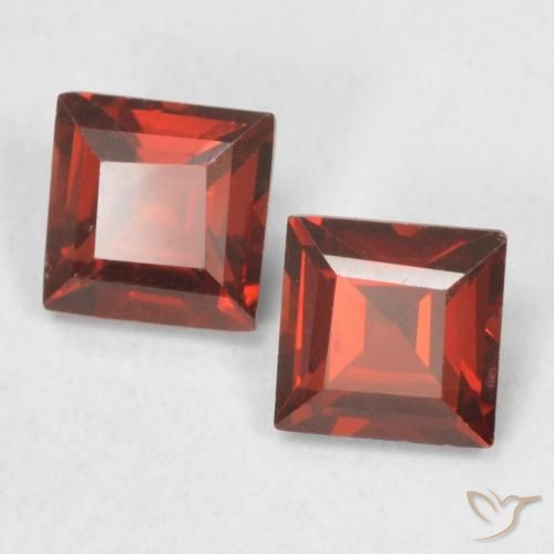 Pedras preciosas de Granada Piropo groselha vermelha natural de 0.94 ct, Quadrado, VVS-VS
