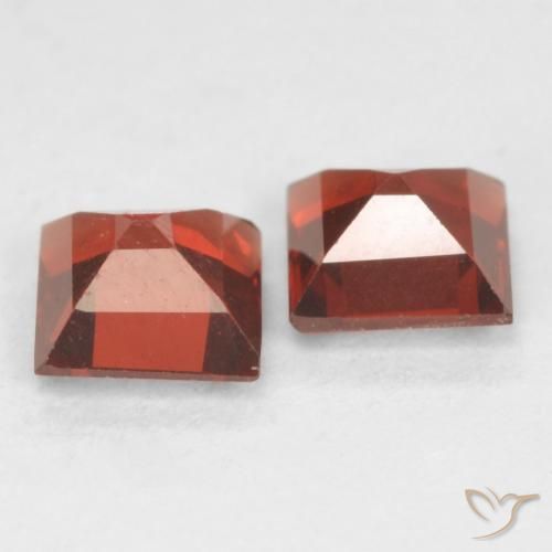 Pedras preciosas de Granada Piropo groselha vermelha natural de 0.94 ct, Quadrado, VVS-VS