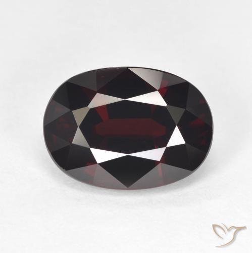 Granada piropo vermelho natural 6,22ct, corte oval, VVS-VS