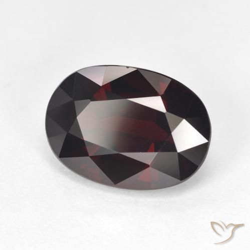 Granada piropo vermelho natural 6,22ct, corte oval, VVS-VS