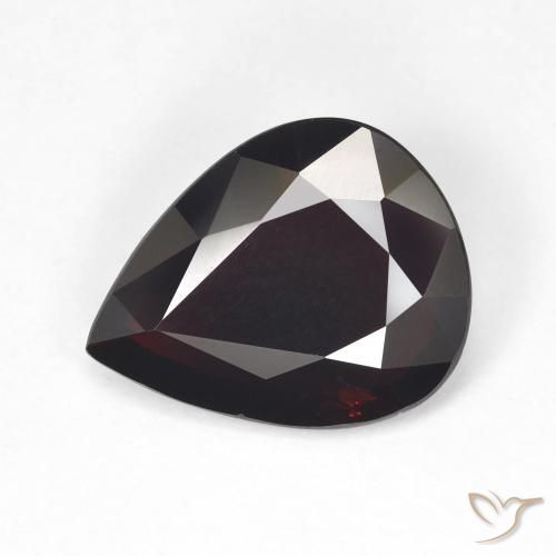 4.28ct Natural vermelho mogno Granada Piropo, Formato de pêra, VVS