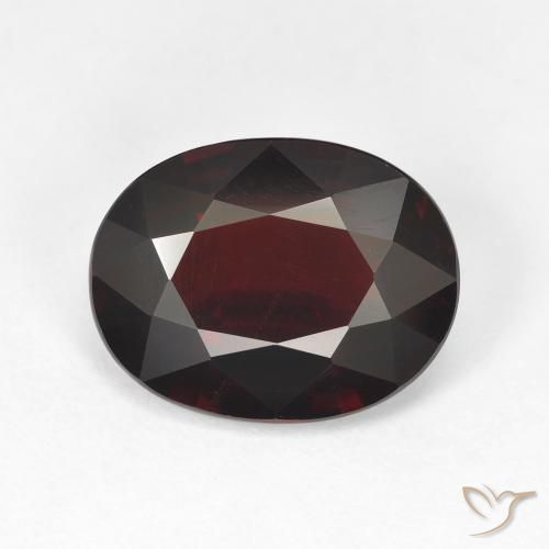6.48ct Natural vermelho escuro Granada Piropo, oval, VVS-VS