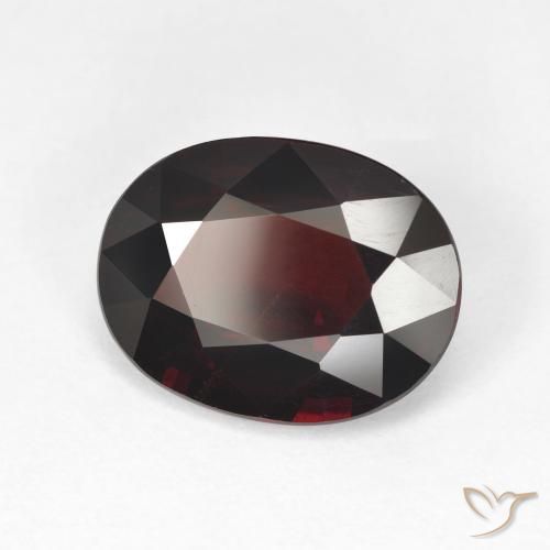 Granada Piropo vermelho escuro Natural 6.48ct, oval, VVS-VS