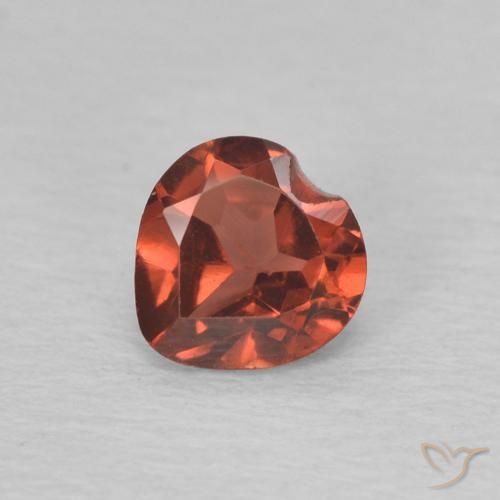 0.58ct Natural vermelho médio Granada Piropo, Coração, VVS-VS