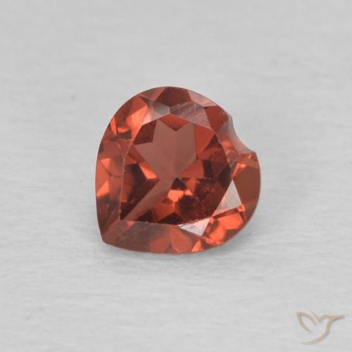 0.60ct Natural groselha vermelha Granada Piropo, Coração, VVS-VS