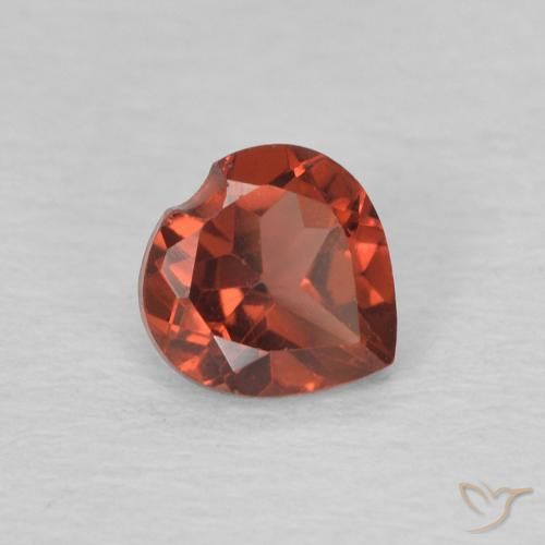 Granada Piropo groselha vermelha Natural 0.60ct, Coração, VVS-VS