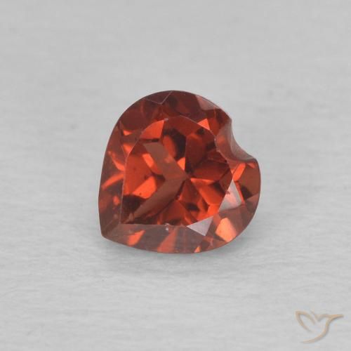 0.65ct Natural groselha vermelha Granada Piropo, Coração, VVS-VS