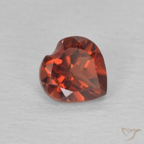 Granada Piropo groselha vermelha Natural 0.65ct, Coração, VVS-VS