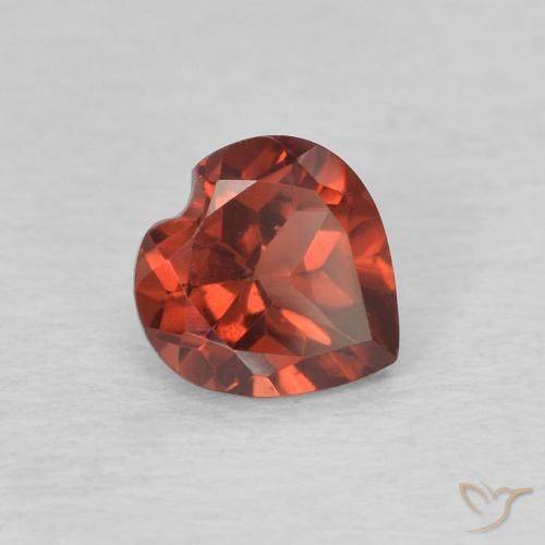 Granada Piropo groselha vermelha Natural 0.62ct, Coração, VVS-VS