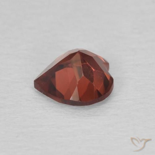 Granada Piropo groselha vermelha Natural 0.62ct, Coração, VVS-VS