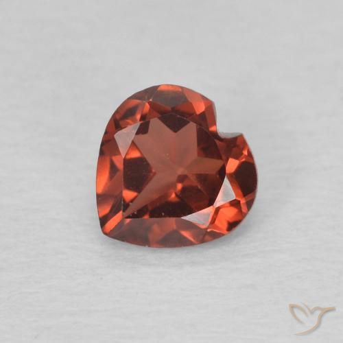 0.60ct Natural vermelho médio Granada Piropo, Coração, VVS-VS