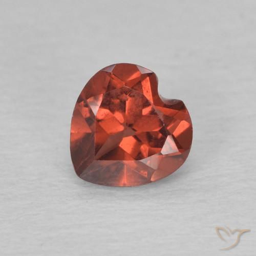 0.59ct Natural groselha vermelha Granada Piropo, Coração, VVS-VS