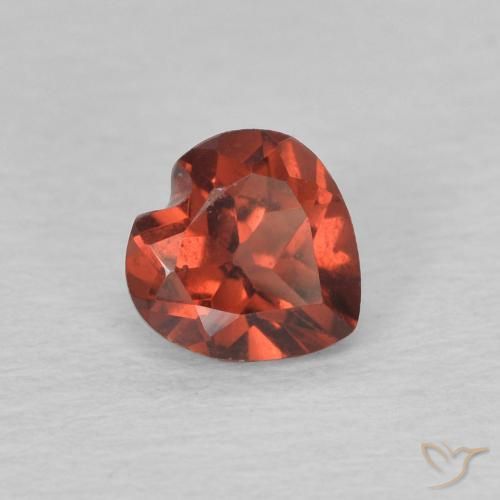 Granada Piropo groselha vermelha Natural 0.59ct, Coração, VVS-VS
